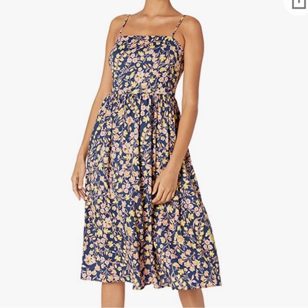 Women's Georgette Smock-Back Cami Midi Dress